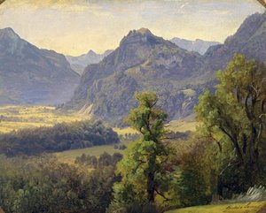 Het Inntal bij Brannenburg door Julius Lange
