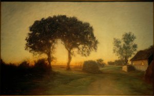 De twee eiken. Uit de omgeving van Vallø door Julius Paulsen