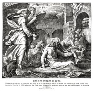 Daniel in de leeuwenkuil door Julius Schnorr von Carolsfeld