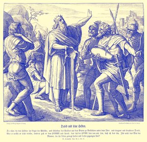 David en de drie machtige mannen, 2 Samuel door Julius Schnorr von Carolsfeld