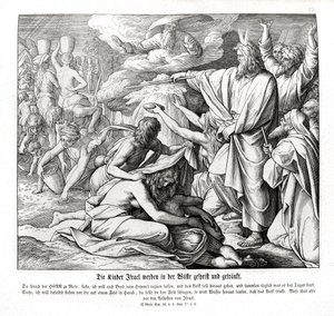 Israëlieten ontvangen voedsel in de woestijn, Exodus