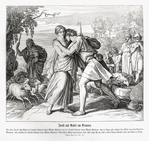 Jakob en Rachel bij de bron, Genesis door Julius Schnorr von Carolsfeld