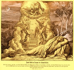 Jakob droomt van de ladder naar de hemel, Genesis door Julius Schnorr von Carolsfeld