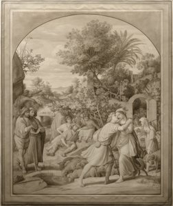 Jakob en Rachel bij de bron door Julius Schnorr von Carolsfeld