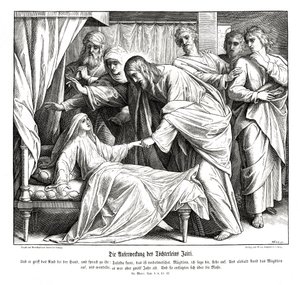 Jezus wekt het meisje op, Evangelie van Marcus