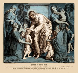 Jezus roept de kinderen bij zich, Evangelie van Marcus door Julius Schnorr von Carolsfeld