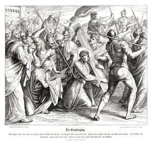 Jezus draagt het kruis, Evangelie van Lucas door Julius Schnorr von Carolsfeld