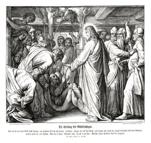Jezus geneest de verlamde man, Evangelie van Lucas