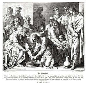 Jezus wast de voeten van zijn discipelen, Evangelie van Johannes