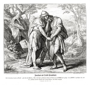 De vriendschap van Jonathan en David door Julius Schnorr von Carolsfeld