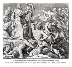 Mozes en de koperen slang, Numeri door Julius Schnorr von Carolsfeld