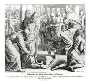 Mozes eist de bevrijding van de Israëlieten, Exodus door Julius Schnorr von Carolsfeld