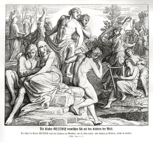 Vermenigvuldiging van de mens, Genesis door Julius Schnorr von Carolsfeld