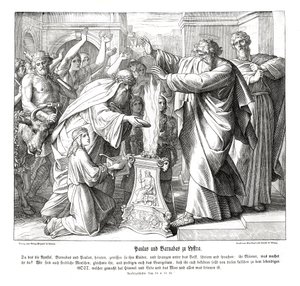 Paulus en Barnabas in Lystra, Handelingen van de Apostelen door Julius Schnorr von Carolsfeld