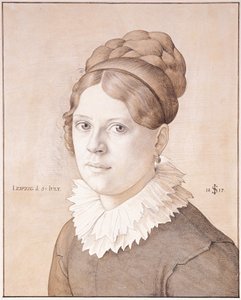 Portrait of Henriette Schnorr von Carolsfeld, 1817 door Julius Schnorr von Carolsfeld