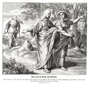 Ruth gaat met Naomi naar Bethlehem door Julius Schnorr von Carolsfeld