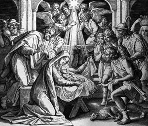 De geboorte van Christus door Julius Schnorr von Carolsfeld