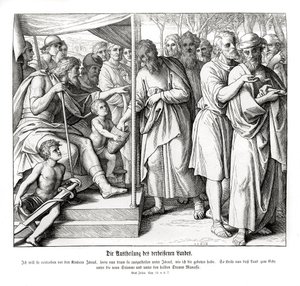 De verdeling van het beloofde land, Jozua door Julius Schnorr von Carolsfeld