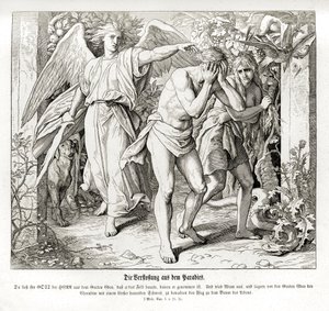 De ballingschap uit het Paradijs, Genesis door Julius Schnorr von Carolsfeld