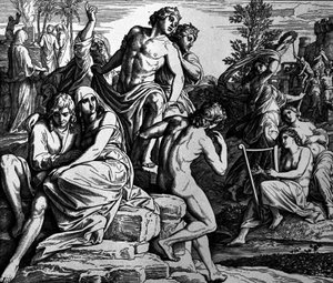 De zondige engelen door Julius Schnorr von Carolsfeld