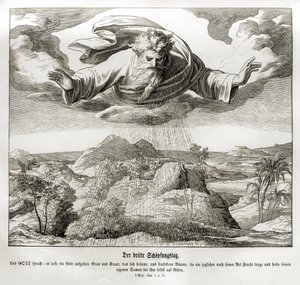 Derde dag van de schepping, Genesis door Julius Schnorr von Carolsfeld