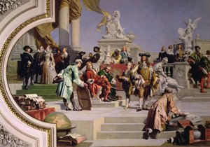Patronage van de kunsten door het Huis Habsburg: rechter gedeelte van een plafondschildering, 1891