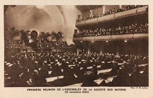 Album "Jack Bosio - Oorlogscampagne 1917-1920": eerste bijeenkomst van de Compagnie van de Verenigde Naties in Genève 15 november