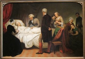 Washington op zijn sterfbed