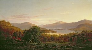 Uitzicht op Lake George door Junius R. Sloan