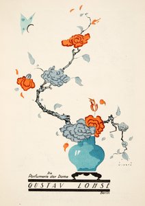 Advertentie voor Gustav Lohse, Parfum voor vrouwen, uit Styl, pub.1922 (pochoir print) door Jupp Wiertz