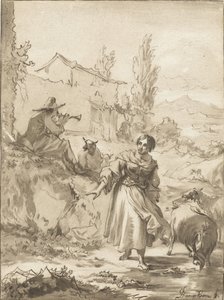 Herder met schalmei
