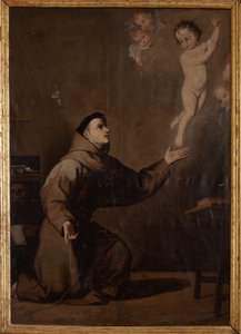 Parochiemuseum. Schilderij. Sint Antonius van Padua (San Antonio de Padua). Kopie van José Ribera. 17e eeuw. door Jusepe de (c.1590 1652) (after) Ribera
