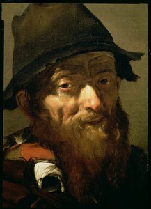 Hoofd van een Oude Man, detail van Portret van een Oude Man met een Ui