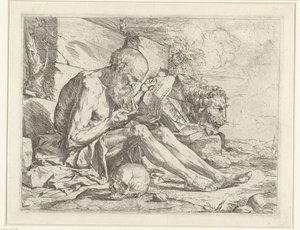 Heilige Hieronymus lezend door Jusepe de Ribera