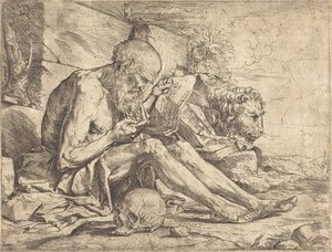 Sint Hiëronymus Lezend