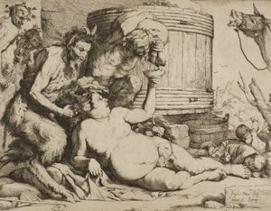 Silenus bij het wijnvat