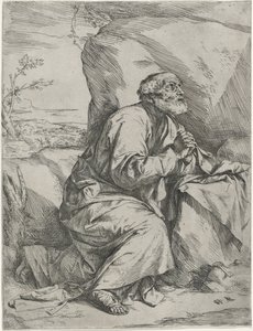 De berouwvolle Sint-Pieter, ca. 1621 (ets met gravure op velijnpapier)