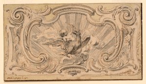 Ontwerp voor een ornamentpaneel door Juste Aurèle Meissonnier