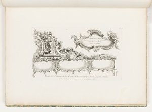 Deel van de versiering van de chronologie van de koning uit 1733 (Oude Testament), pl. 35 in Oeuvre de Juste Aurele Meissonnier door Juste Aurèle Meissonnier