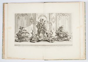 Ontwerp voor Centerpiece en Twee Tureens voor de Hertog van Kingston in 1735, plaat 115 in Œuvre de Juste-Aurèle Meissonnier door Juste Aurèle Meissonnier