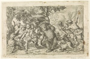Berenjacht door Justus Sadeler (possibly)
