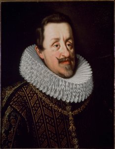 Portret van Ferdinand II, Heilige Roomse Keizer, Koning van Hongarije (1578-1637) (Huis Habsburg) schilderij door Justus Sustermans (1597-1681) Florence, Pitti Paleis