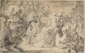 Zenobia omringd door ruiters door Justus van Egmont