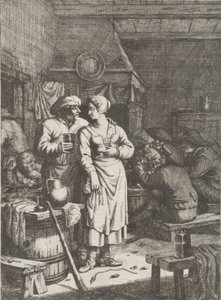 Kroegscène door Justus van den Nijpoort