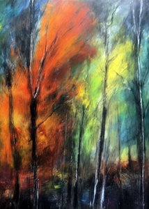Kleurrijk herfstbos door Justyna Jaszke
