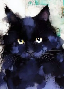 Portret van een mysterieuze zwarte kat