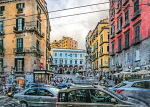 Aquarellen van de stad Napels, Italië (13)