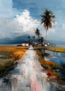 Serene Village Road door Justyna Jaszke