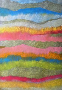 Levendig abstract landschap door Justyna Jaszke