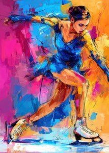 Levendige kunstschaatsster door Justyna Jaszke